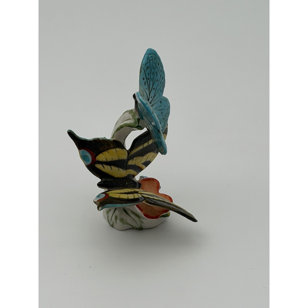 Vintage Karl Ens Porcelain Figurine Blue Yellow Butterflies on Flowers 4.5" RARE - Picture 13 of 15